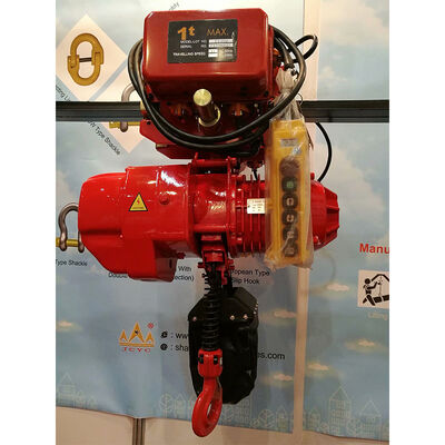 Talha Elétrica de Corrente de 2 Toneladas 380V 440V com Trolley Motorizado e Função de 2 Velocidades para Elevação Industrial