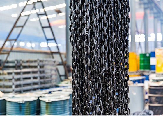 A corrente de âncora de levantamento de EN818-2 G80 liga a corrente de levantamento de aço da oxidação preta